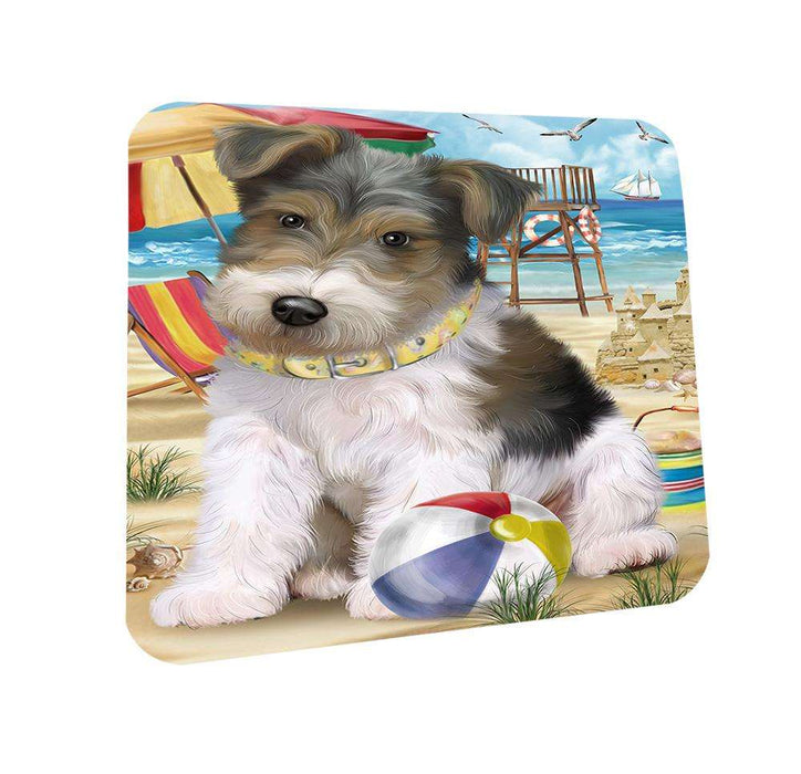 Pet Friendly Beach Fox Terrier Dog Coasters Set of 4 CST49997 Coasters Set of 4 CST49997