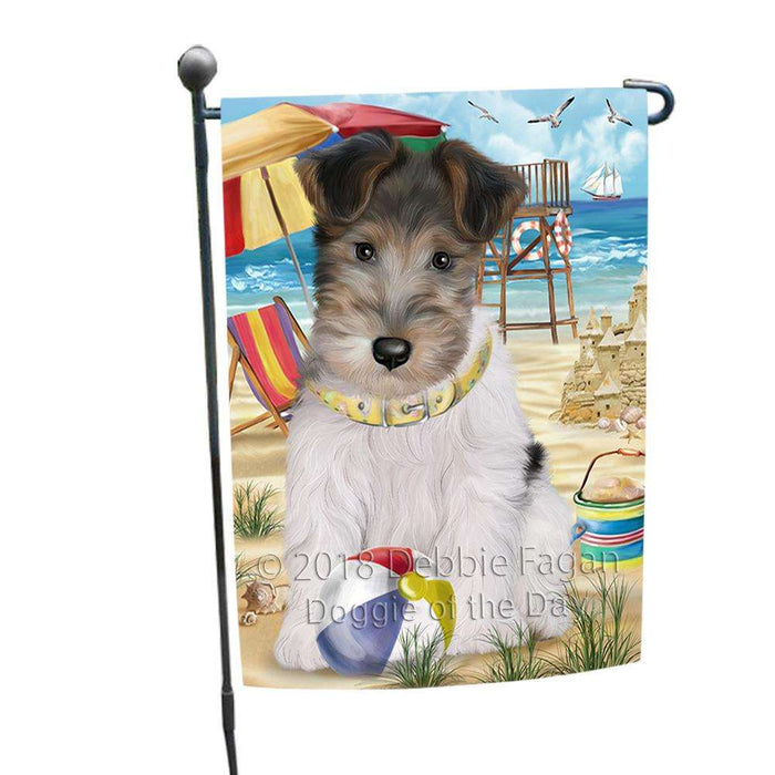 Pet Friendly Beach Fox Terrier Dog Garden Flag GFLG49864