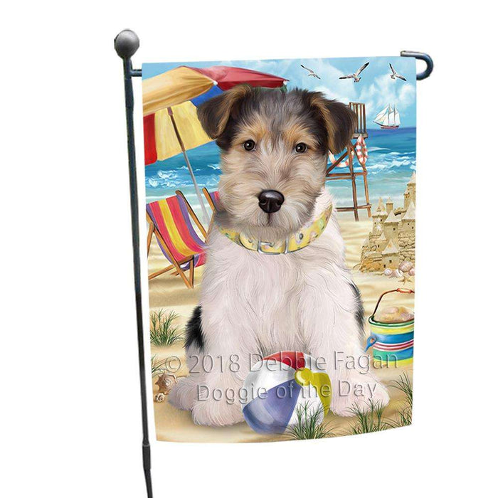 Pet Friendly Beach Fox Terrier Dog Garden Flag GFLG49866