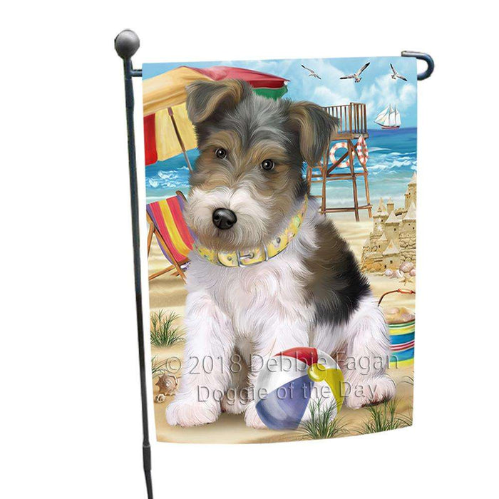 Pet Friendly Beach Fox Terrier Dog Garden Flag GFLG49867
