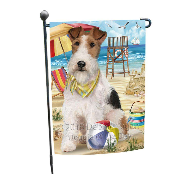 Pet Friendly Beach Fox Terrier Dog Garden Flag GFLG49868
