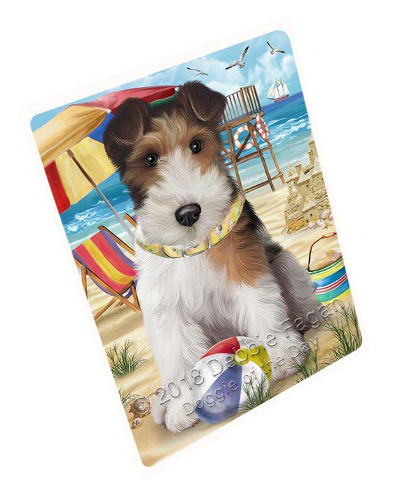 Pet Friendly Beach Fox Terrier Dog Magnet Mini (3.5" x 2") MAG53976