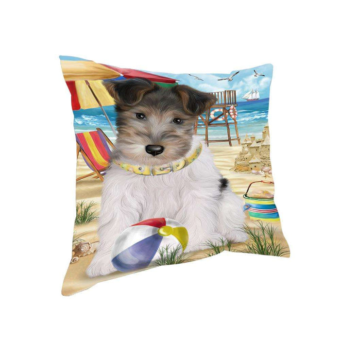 Pet Friendly Beach Fox Terrier Dog Pillow PIL55996