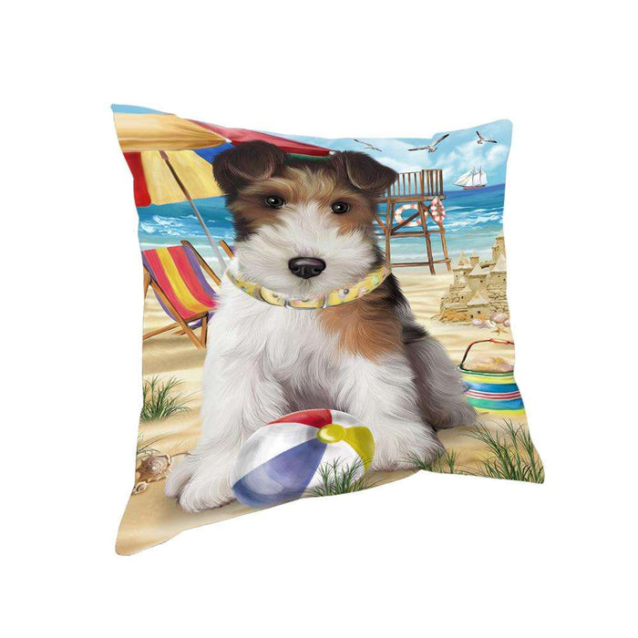 Pet Friendly Beach Fox Terrier Dog Pillow PIL56000