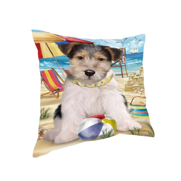 Pet Friendly Beach Fox Terrier Dog Pillow PIL56004