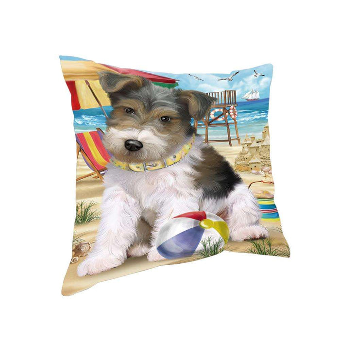 Pet Friendly Beach Fox Terrier Dog Pillow PIL56008
