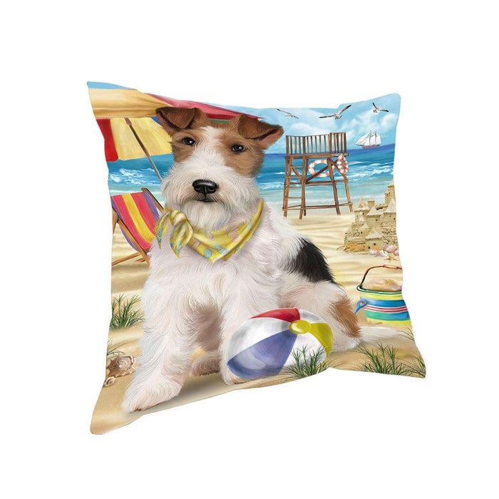 Pet Friendly Beach Fox Terrier Dog Pillow PIL56012
