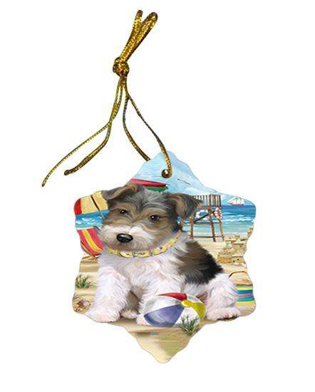 Pet Friendly Beach Fox Terrier Dog Star Porcelain Ornament SPOR50030