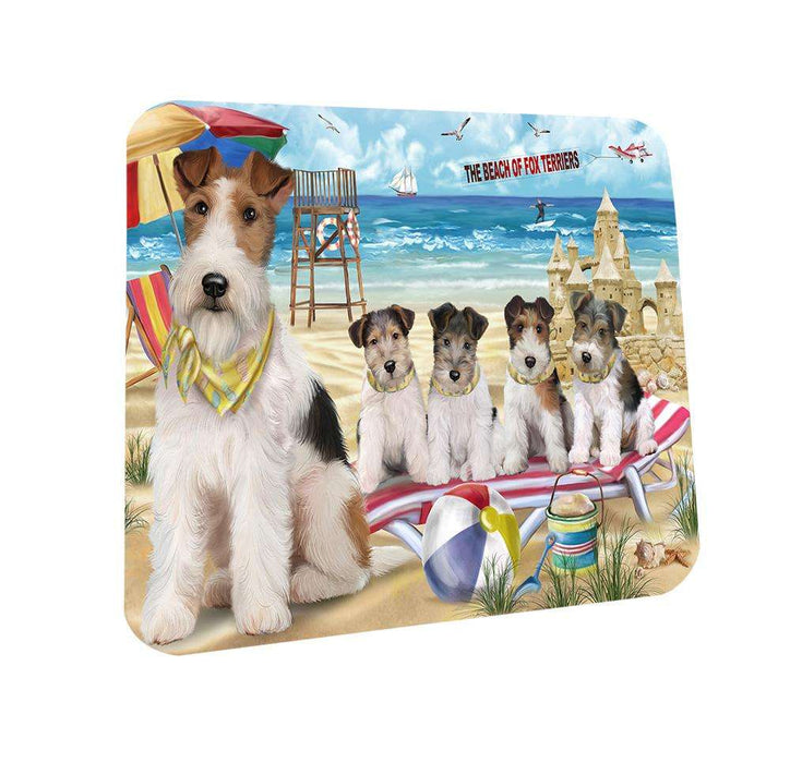 Pet Friendly Beach Fox Terriers Dog Coasters Set of 4 CST49993 Coasters Set of 4 CST49993