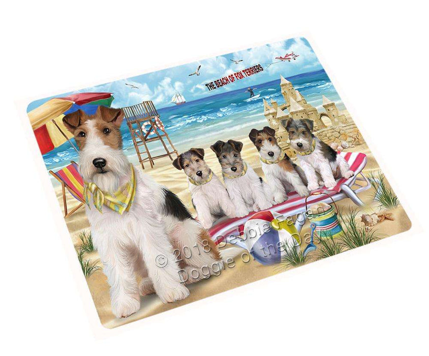 Pet Friendly Beach Fox Terriers Dog Cutting Board C53970