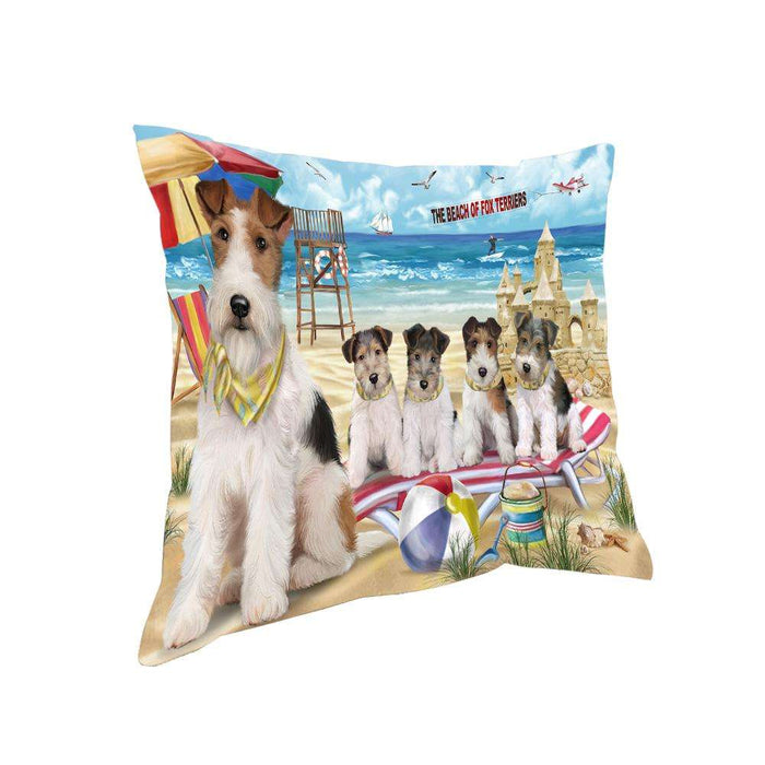 Pet Friendly Beach Fox Terriers Dog Pillow PIL55992
