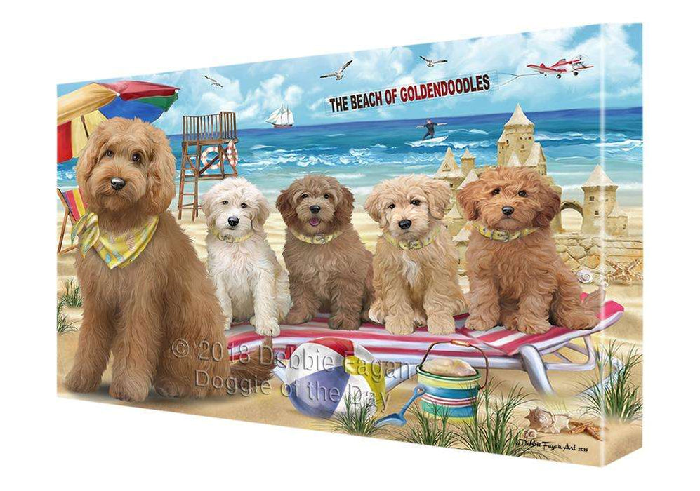 Pet Friendly Beach Goldendoodle Dog Canvas Print Wall Art Décor CVS81323