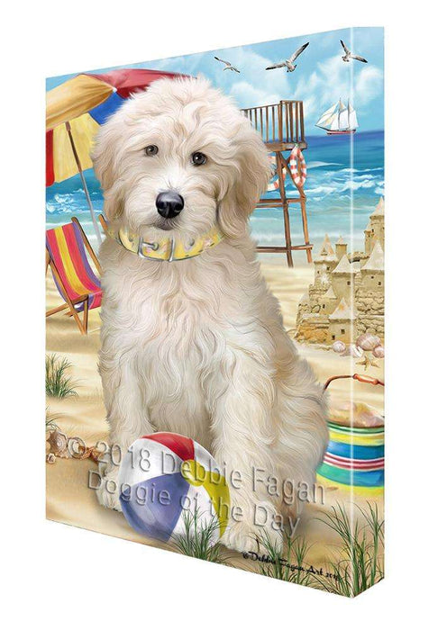 Pet Friendly Beach Goldendoodle Dog Canvas Print Wall Art Décor CVS81332