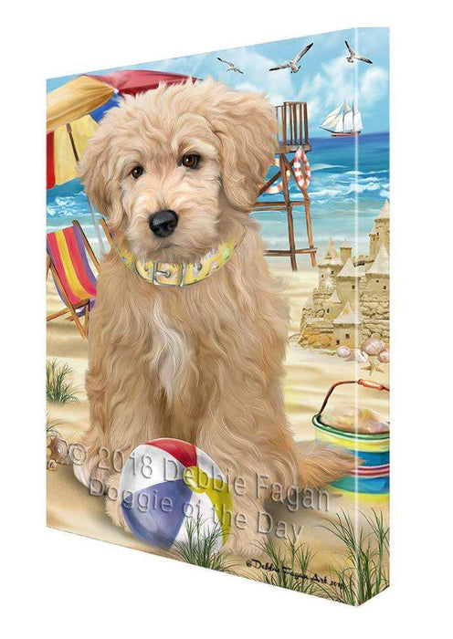 Pet Friendly Beach Goldendoodle Dog Canvas Print Wall Art Décor CVS81341