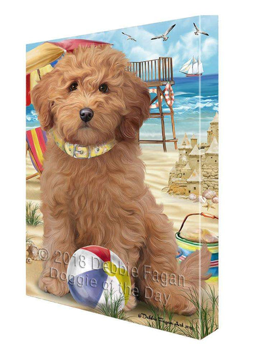 Pet Friendly Beach Goldendoodle Dog Canvas Print Wall Art Décor CVS81350
