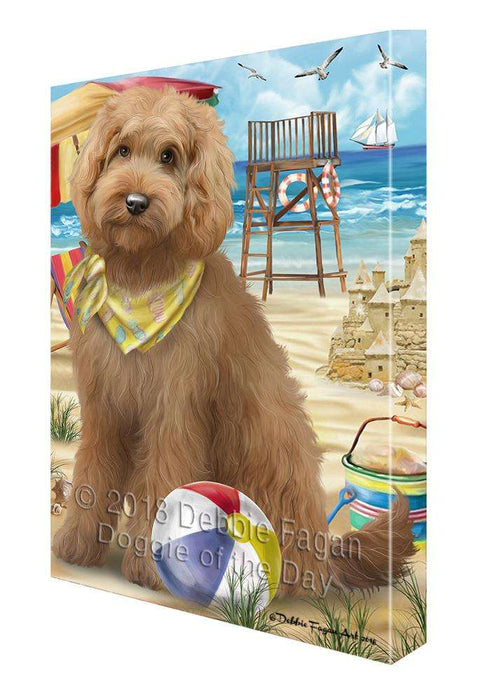 Pet Friendly Beach Goldendoodle Dog Canvas Print Wall Art Décor CVS81368