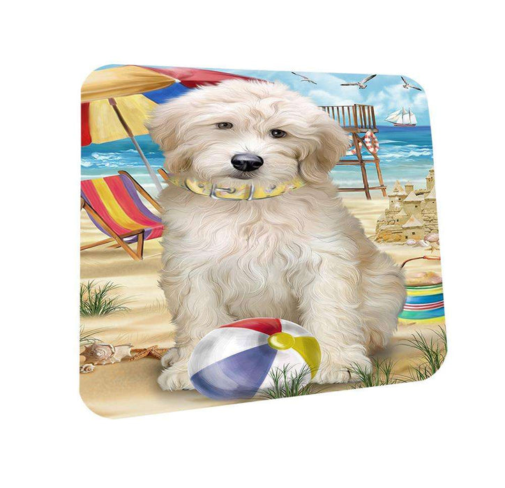 Pet Friendly Beach Goldendoodle Dog Coasters Set of 4 CST51522