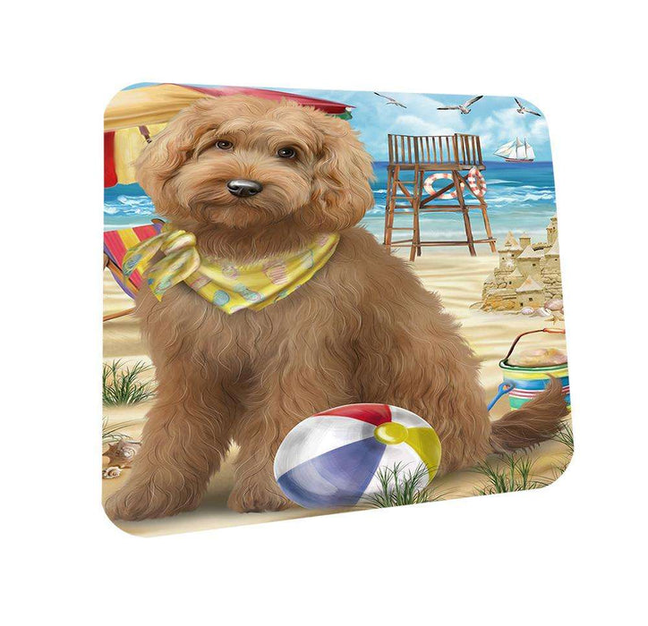 Pet Friendly Beach Goldendoodle Dog Coasters Set of 4 CST51526