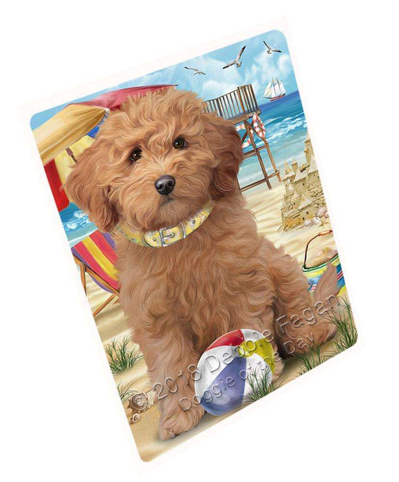 Pet Friendly Beach Goldendoodle Dog Cutting Board C58944