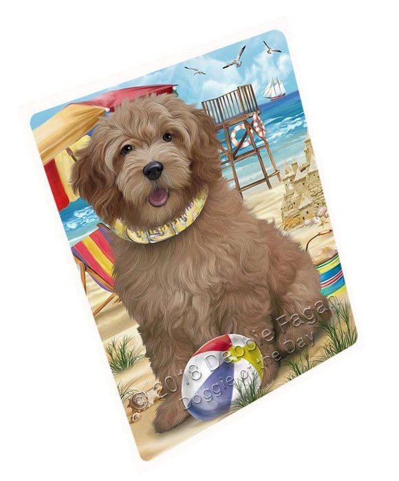 Pet Friendly Beach Goldendoodle Dog Cutting Board C58947