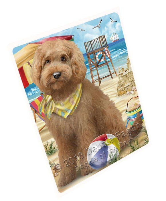 Pet Friendly Beach Goldendoodle Dog Cutting Board C58950