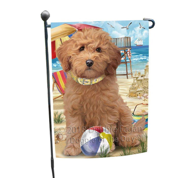 Pet Friendly Beach Goldendoodle Dog Garden Flag GFLG51562