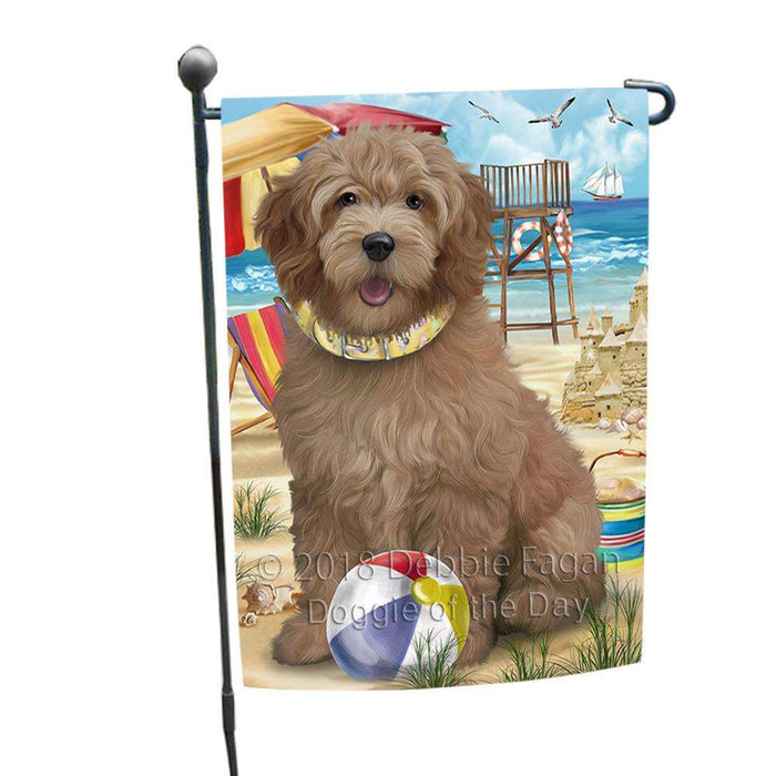 Pet Friendly Beach Goldendoodle Dog Garden Flag GFLG51563
