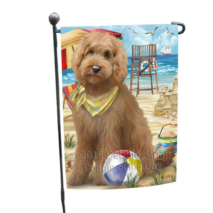 Pet Friendly Beach Goldendoodle Dog Garden Flag GFLG51564