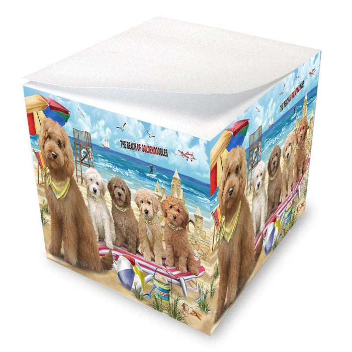 Pet Friendly Beach Goldendoodle Dog Note Cube NOC51562