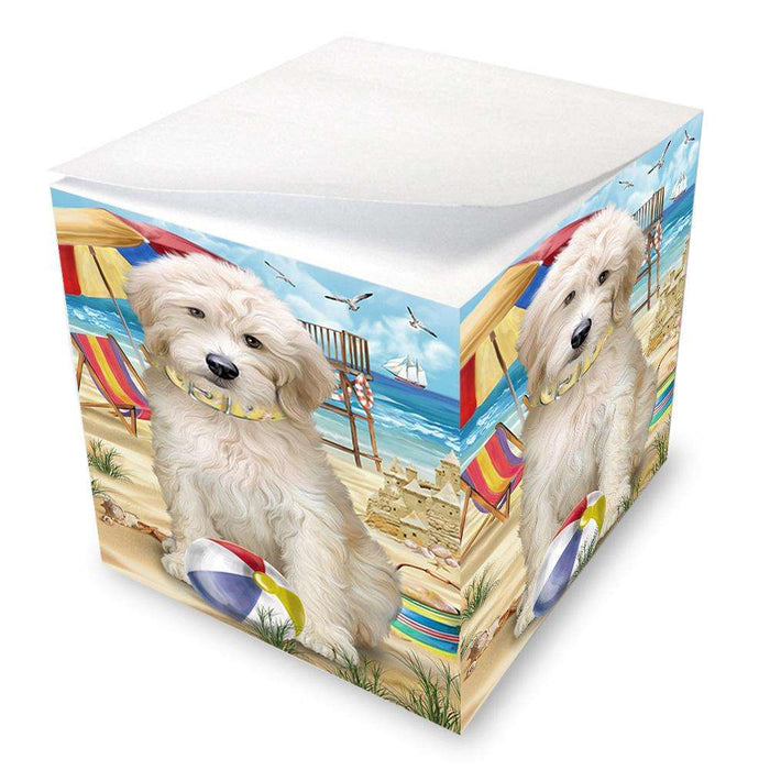 Pet Friendly Beach Goldendoodle Dog Note Cube NOC51563