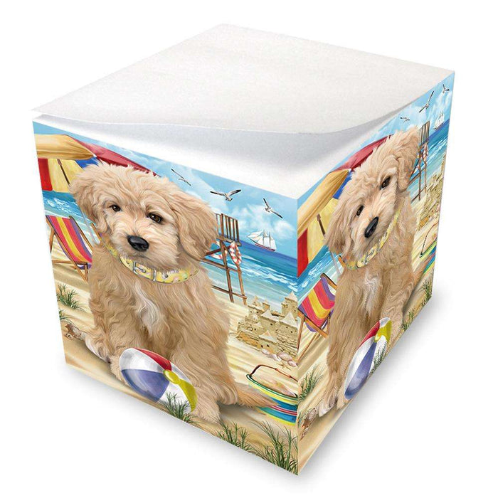Pet Friendly Beach Goldendoodle Dog Note Cube NOC51564
