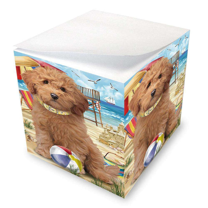 Pet Friendly Beach Goldendoodle Dog Note Cube NOC51565