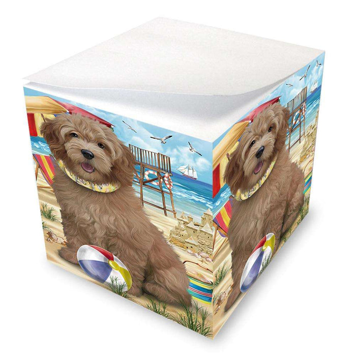 Pet Friendly Beach Goldendoodle Dog Note Cube NOC51566