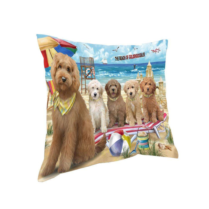 Pet Friendly Beach Goldendoodle Dog Pillow PIL62612
