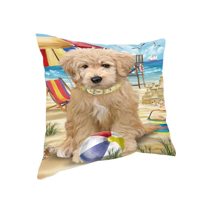 Pet Friendly Beach Goldendoodle Dog Pillow PIL62620