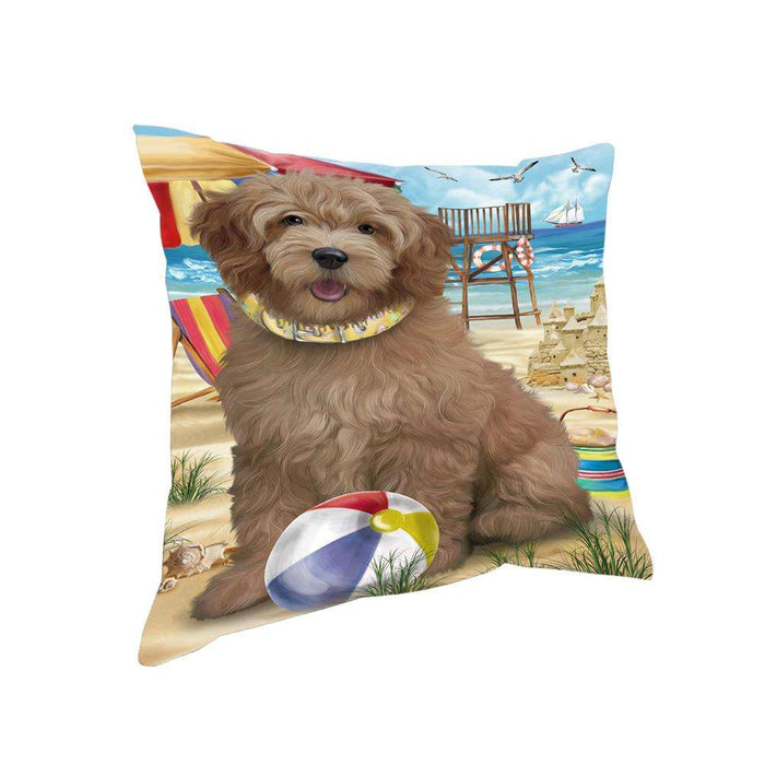 Pet Friendly Beach Goldendoodle Dog Pillow PIL62628
