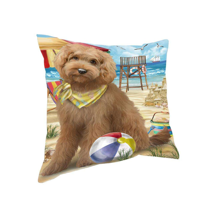 Pet Friendly Beach Goldendoodle Dog Pillow PIL62632