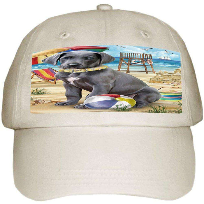 Pet Friendly Beach Great Dane Dog Ball Hat Cap HAT49680