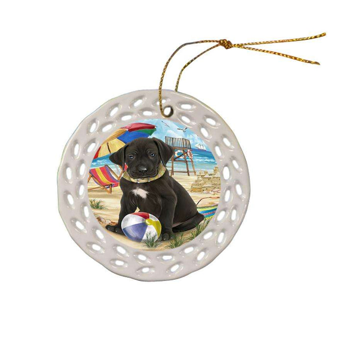 Pet Friendly Beach Great Dane Dog Ceramic Doily Ornament DPOR48648