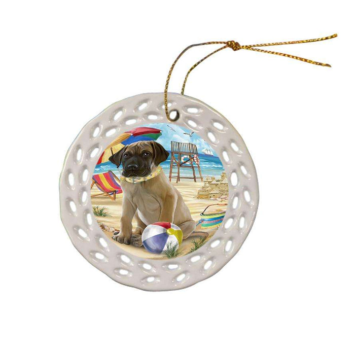 Pet Friendly Beach Great Dane Dog Ceramic Doily Ornament DPOR48650