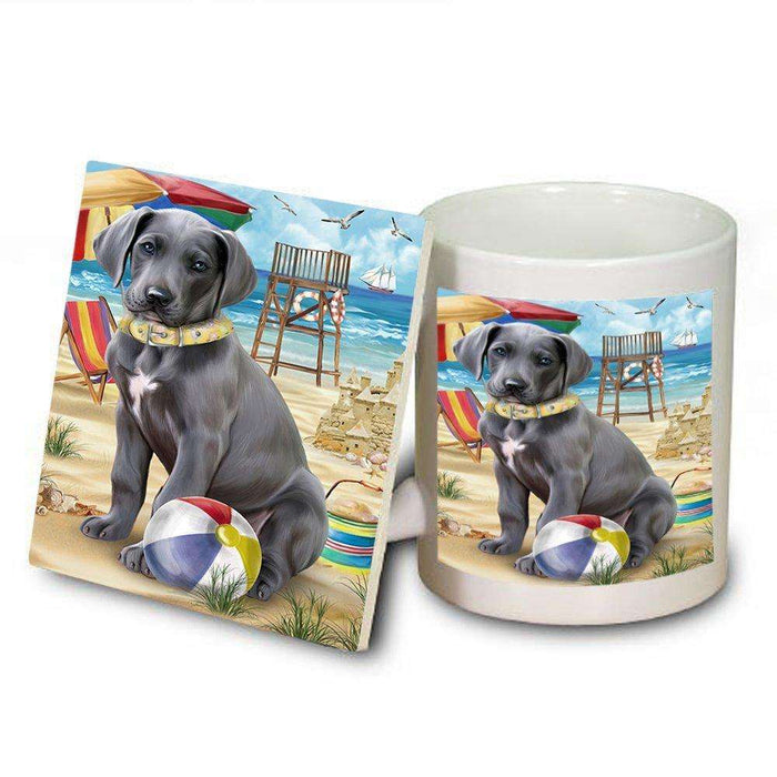 Pet Friendly Beach Great Dane Dog Mug and Coaster Set MUC48641
