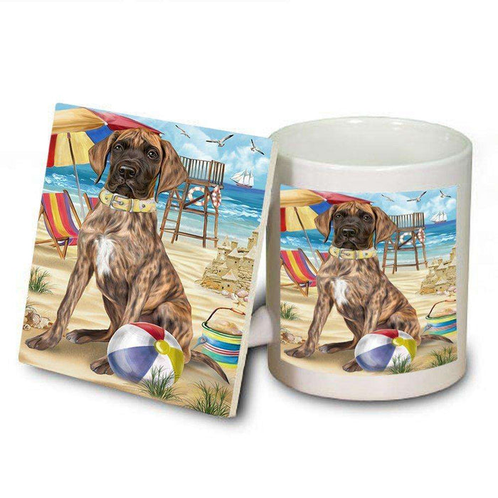 Pet Friendly Beach Great Dane Dog Mug and Coaster Set MUC48643