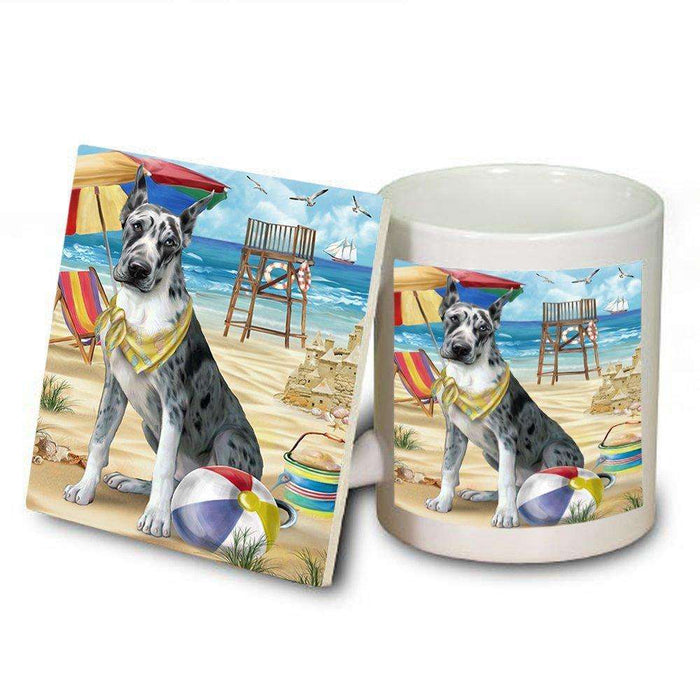 Pet Friendly Beach Great Dane Dog Mug and Coaster Set MUC48644