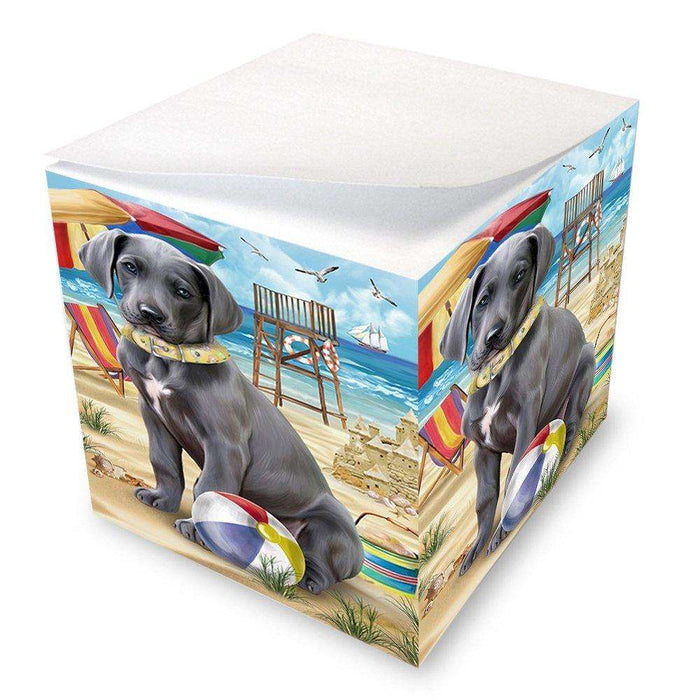 Pet Friendly Beach Great Dane Dog Note Cube NOC48649