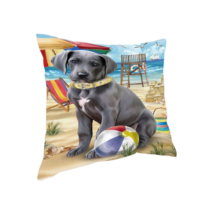 Pet Friendly Beach Great Dane Dog Pillow PIL50452
