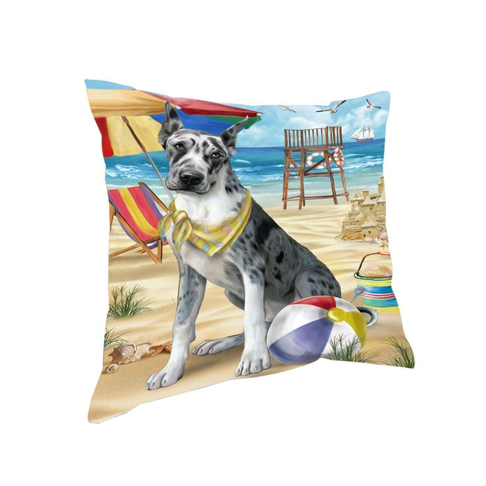 Pet Friendly Beach Great Dane Dog Pillow PIL50464