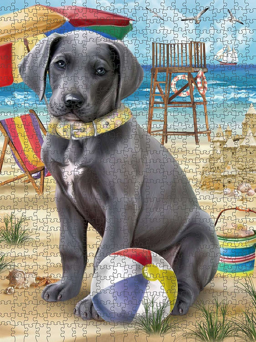 Pet Friendly Beach Great Dane Dog Puzzle with Photo Tin PUZL49653