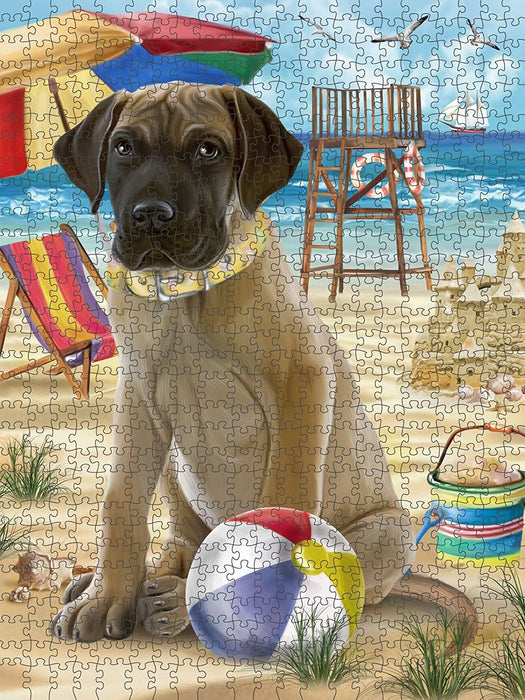Pet Friendly Beach Great Dane Dog Puzzle with Photo Tin PUZL49656