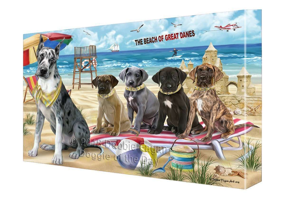 Pet Friendly Beach Great Danes Dog Canvas Wall Art CVS52896