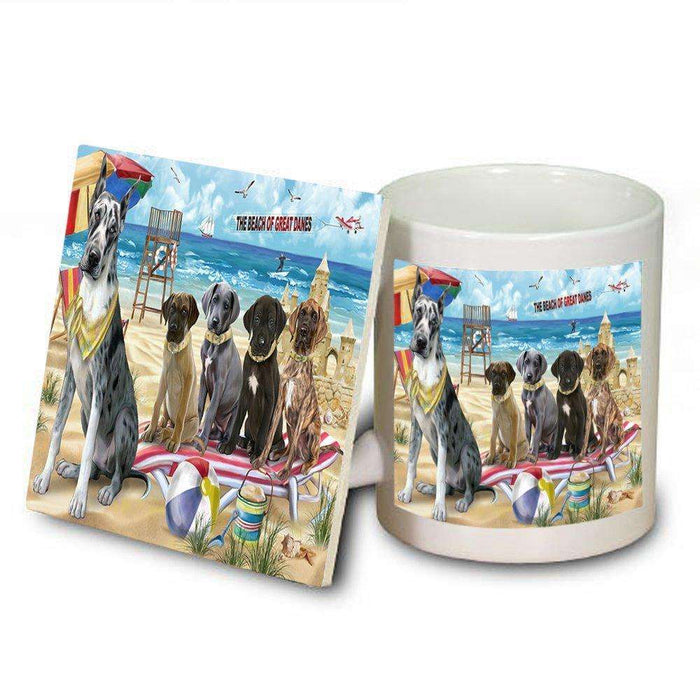 Pet Friendly Beach Great Danes Dog Mug and Coaster Set MUC48639